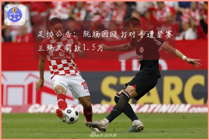 足协公告:阮杨因殴打对手遭禁赛三场及罚款1.5万